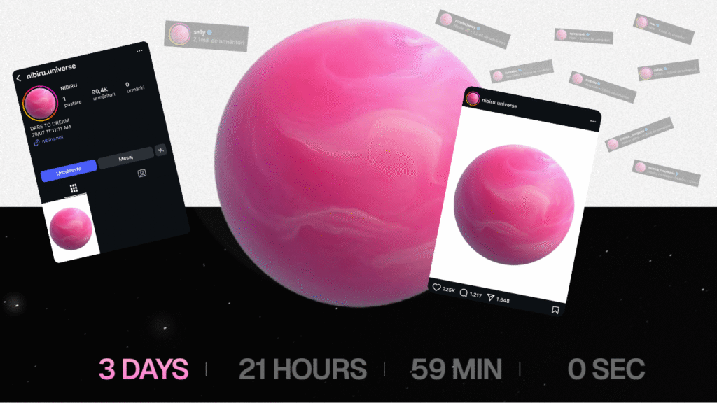 Campania Nibiru – cont Instagram misterios promovat de influenceri